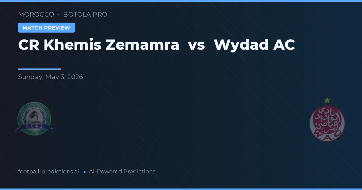 CR Khemis Zemamra vs Wydad AC — pronóstico y previa del partido