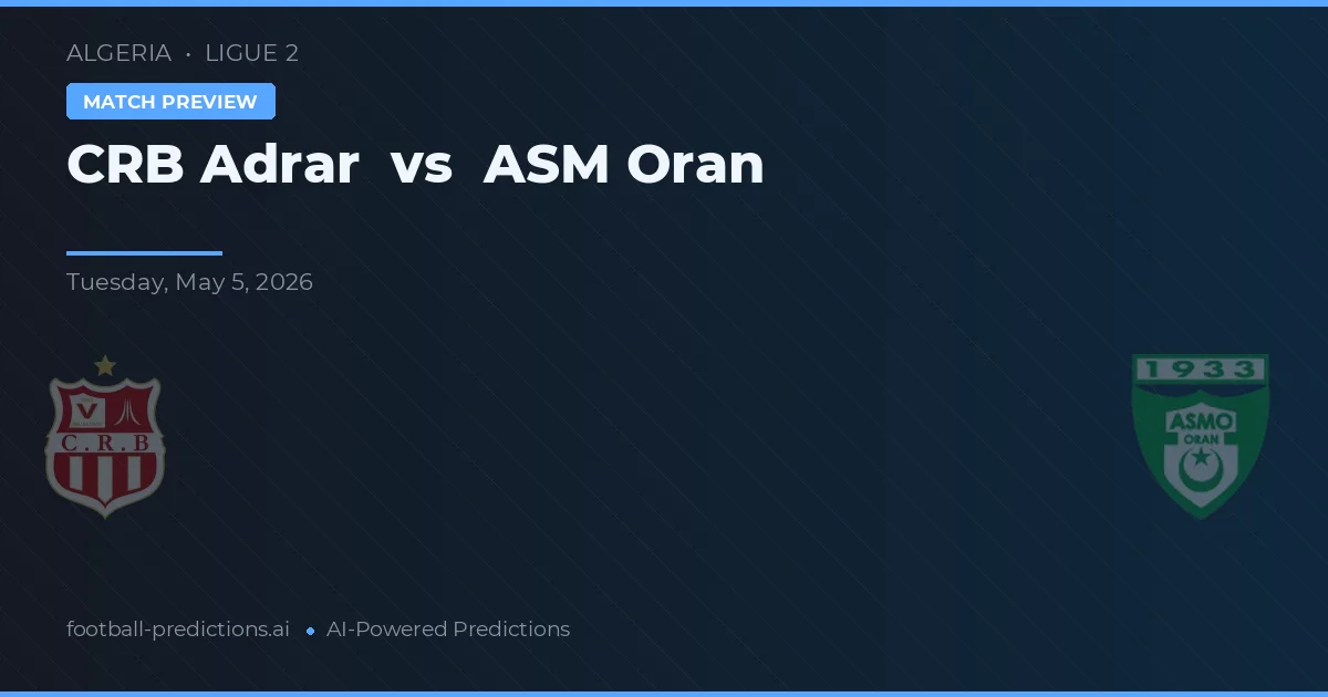 CRB Adrar vs ASM Orán — pronóstico y previa del partido