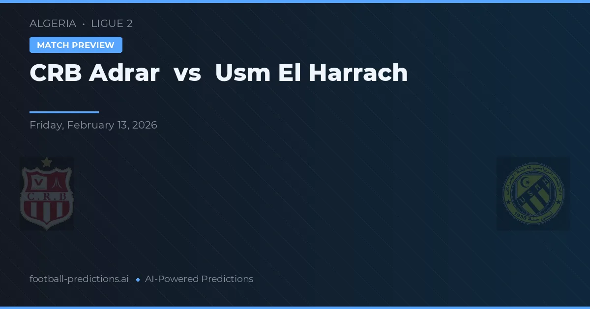 CRB Adrar vs USM El Harrach — pronóstico y previa del partido
