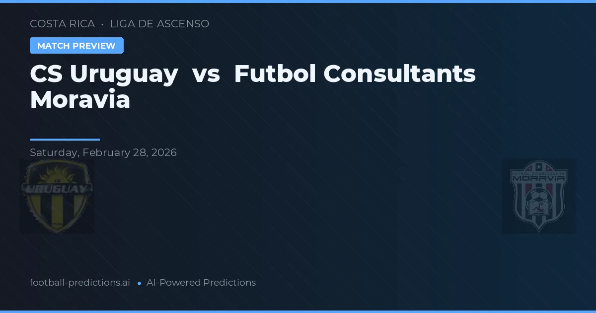 CS Uruguay vs Consultores de Fútbol Moravia — pronóstico y previa del partido