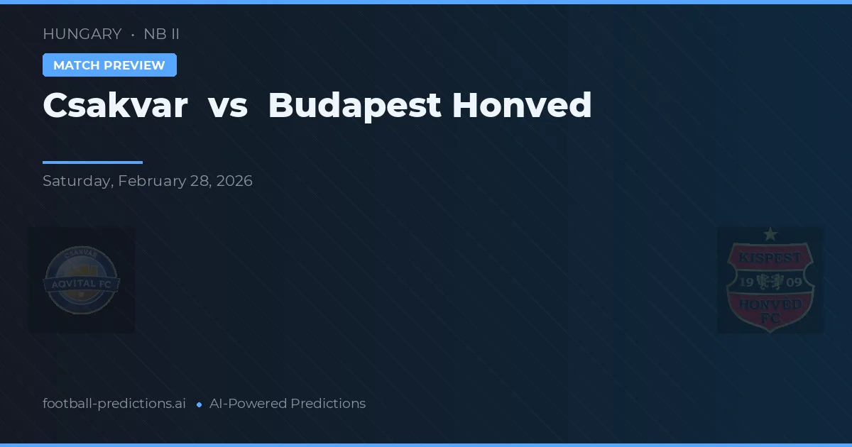 Csákvár vs Honvéd de Budapest — pronóstico y previa del partido