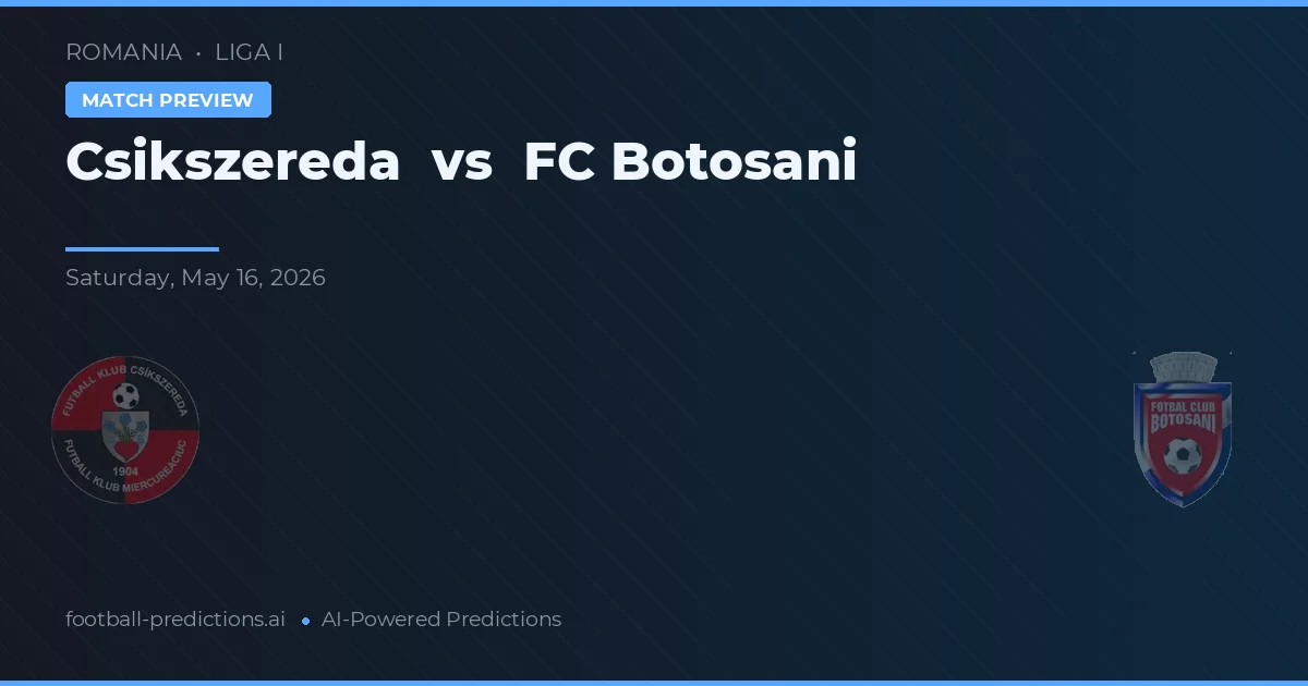 Csíkszereda vs FC Botoșani — pronóstico y previa del partido