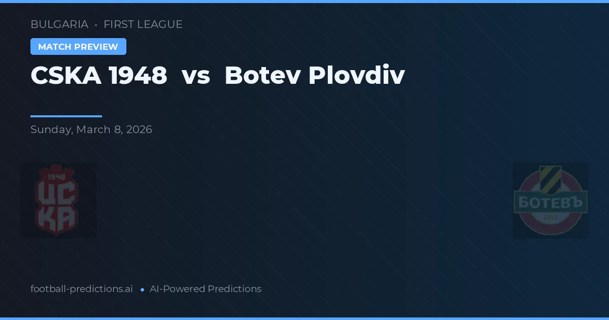 CSKA 1948 vs Botev Plovdiv — pronóstico y previa del partido