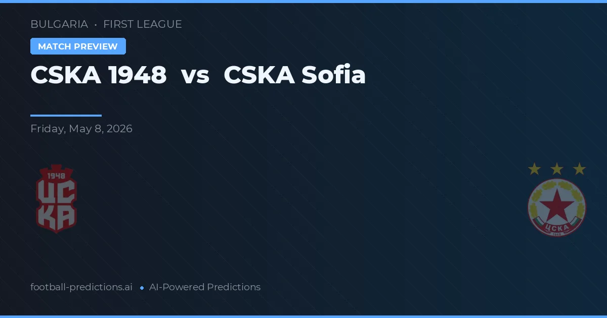 CSKA 1948 vs CSKA Sofía — pronóstico y previa del partido