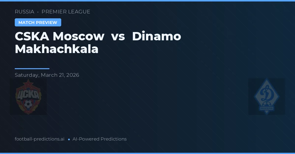 CSKA Moscú vs Dinamo Makhachkala — pronóstico y previa del partido