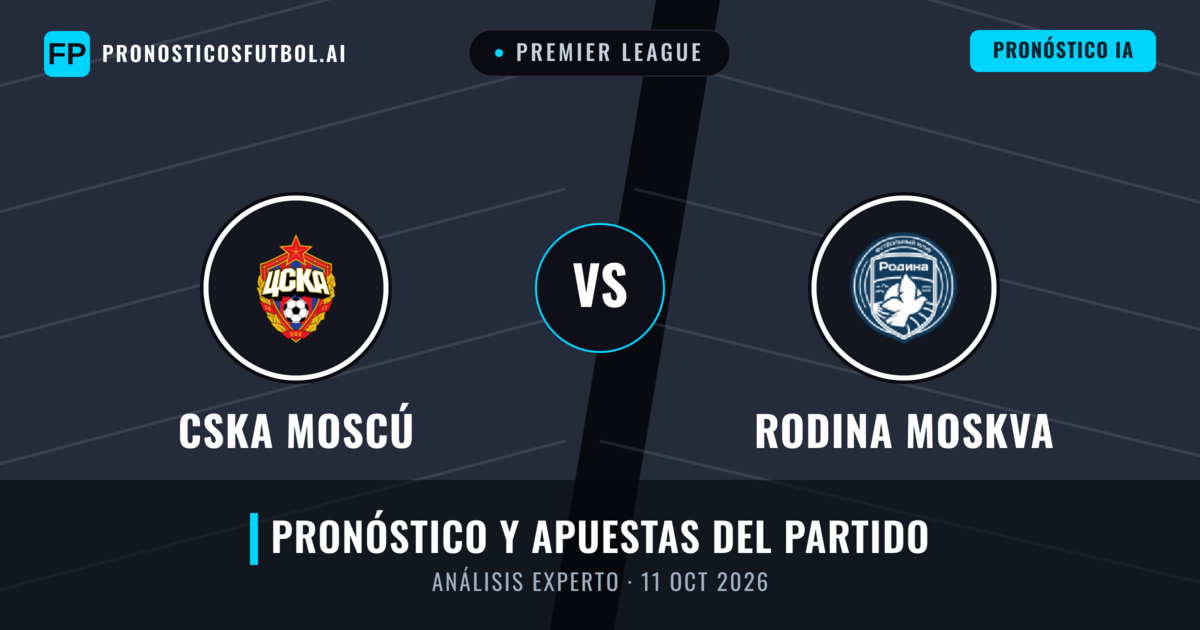 CSKA Moscú vs Rodina Moskva — pronóstico y previa del partido