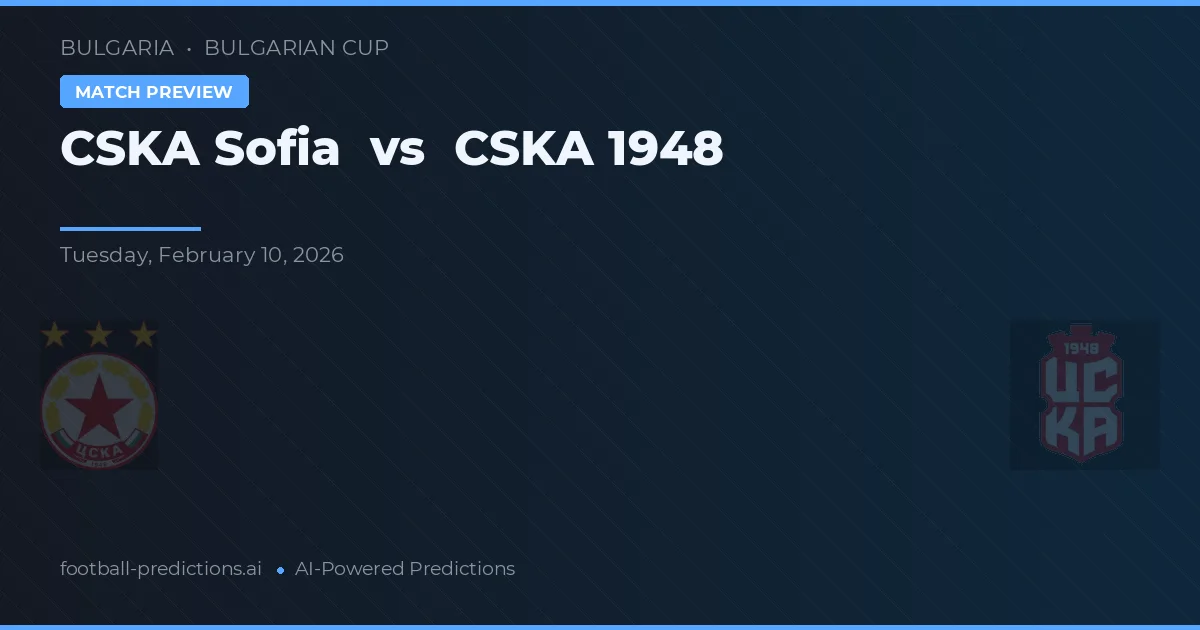 CSKA Sofía vs CSKA 1948 — pronóstico y previa del partido