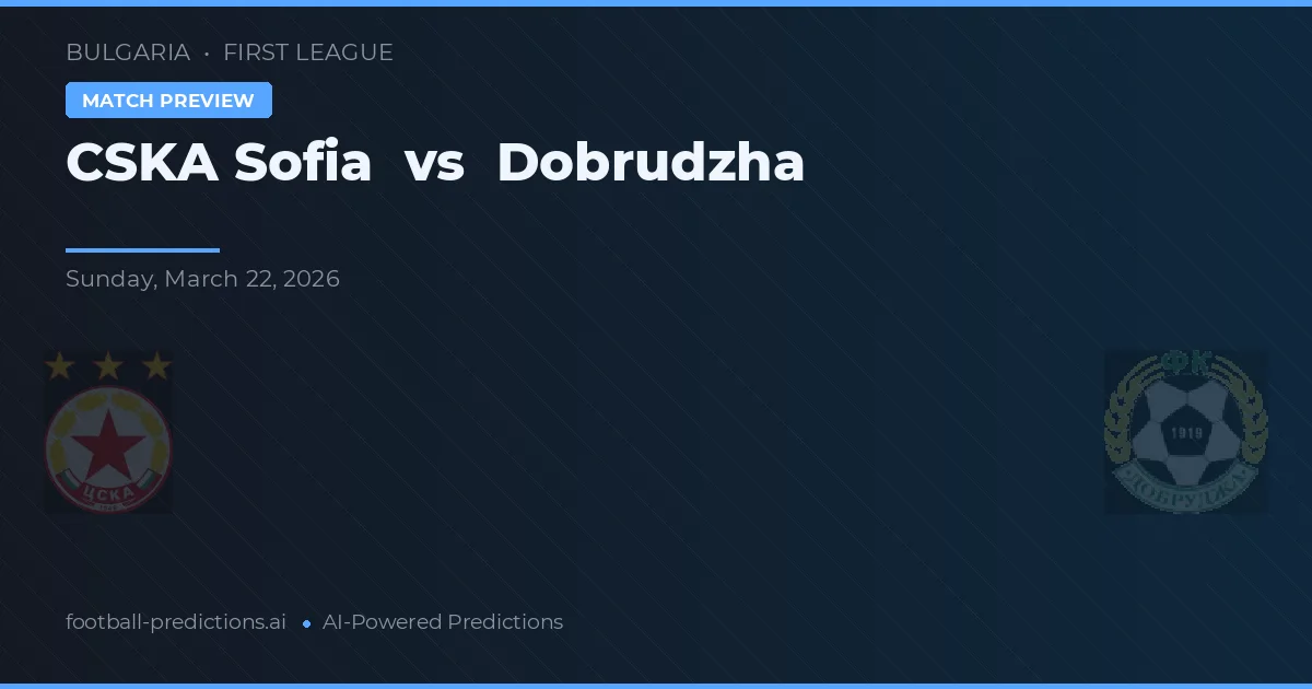 CSKA Sofía vs Dobrudzha — pronóstico y previa del partido