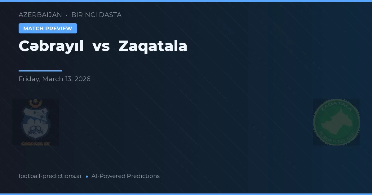 Cəbrayıl vs Zaqatala — pronóstico y previa del partido