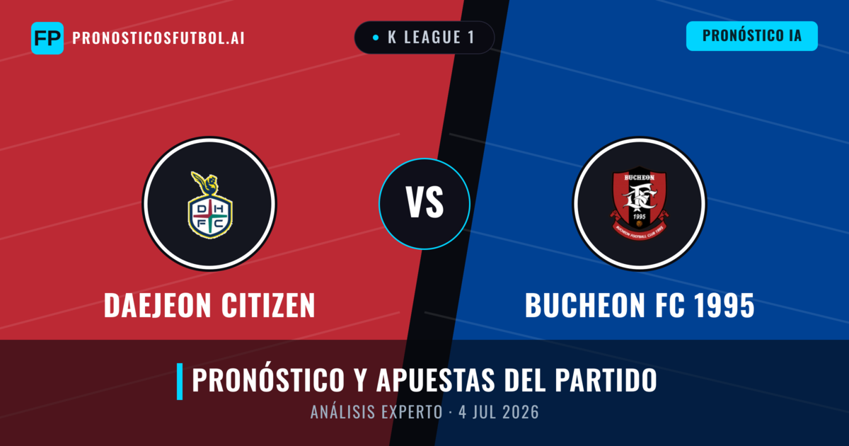 Daejeon Citizen vs Bucheon FC 1995 — pronóstico y previa del partido