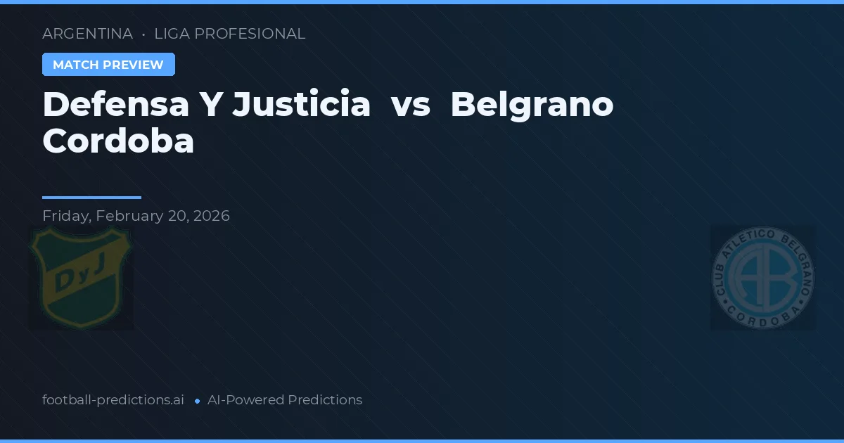 Defensa y Justicia vs Belgrano Córdoba — pronóstico y previa del partido