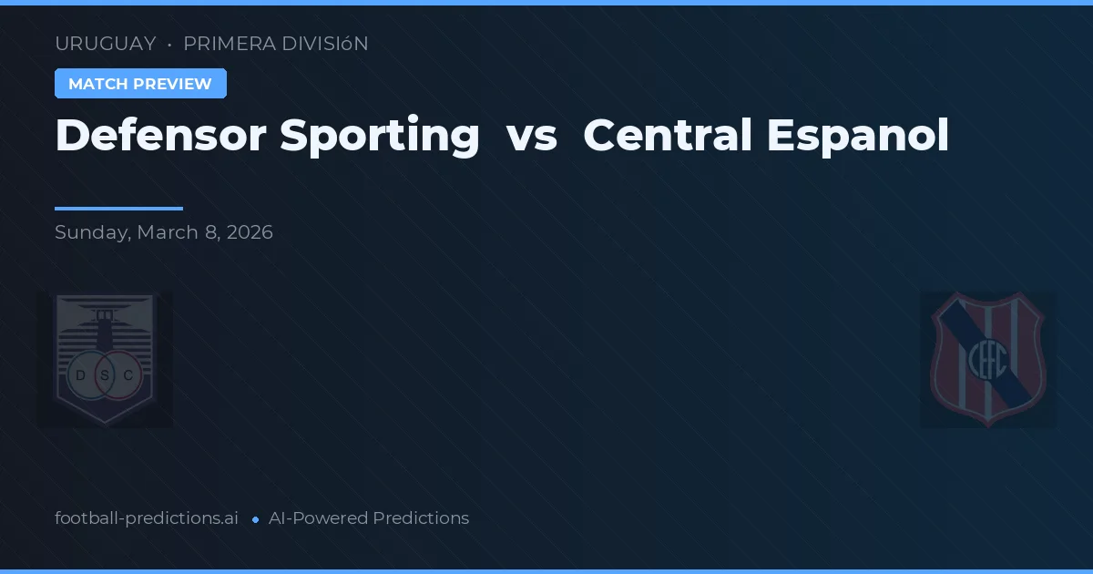 Defensor Sporting vs Central Español — pronóstico y previa del partido