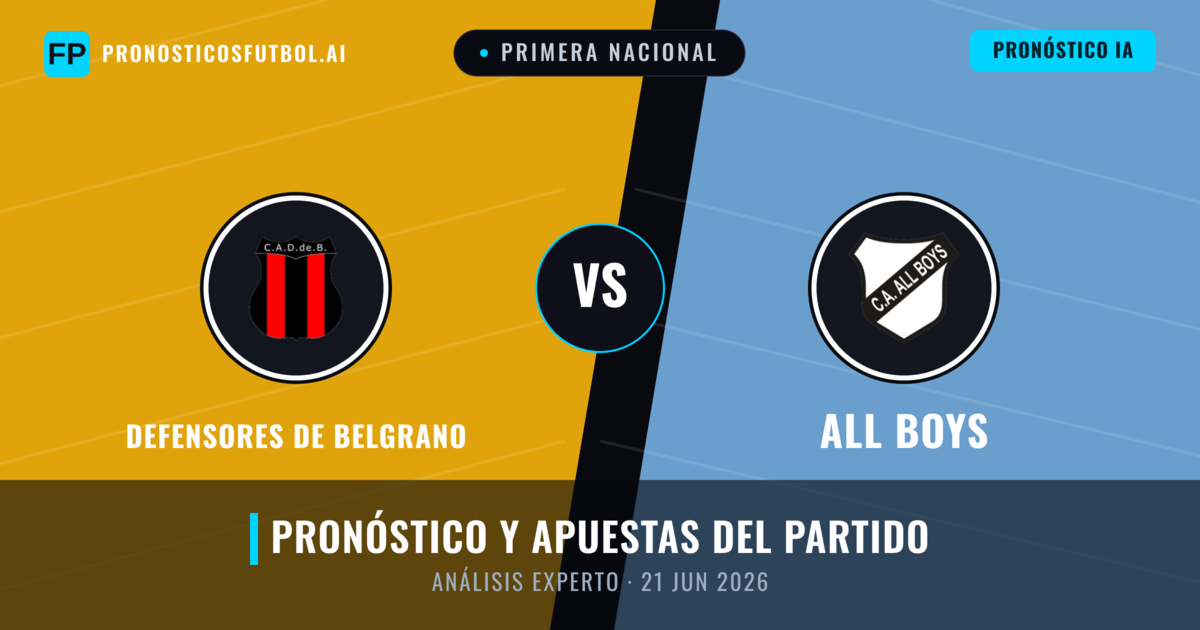 Defensores de Belgrano vs All Boys — pronóstico y previa del partido