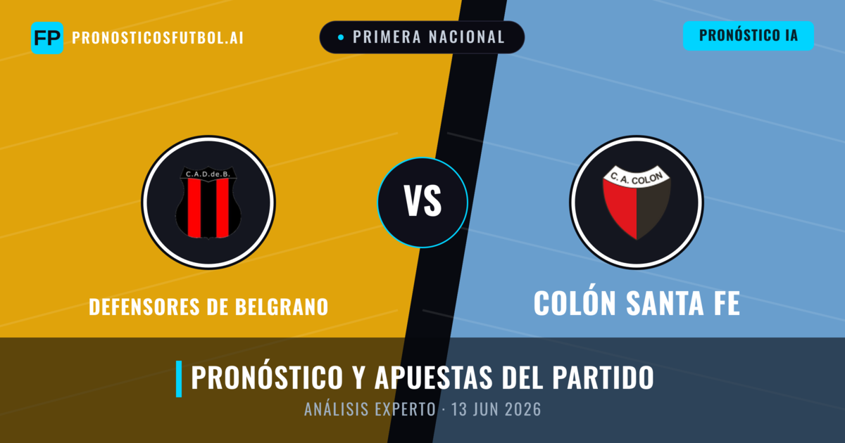 Defensores de Belgrano vs Colón Santa Fe — pronóstico y previa del partido