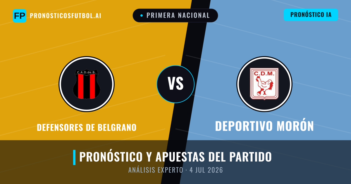 Defensores de Belgrano vs Deportivo Morón — pronóstico y previa del partido