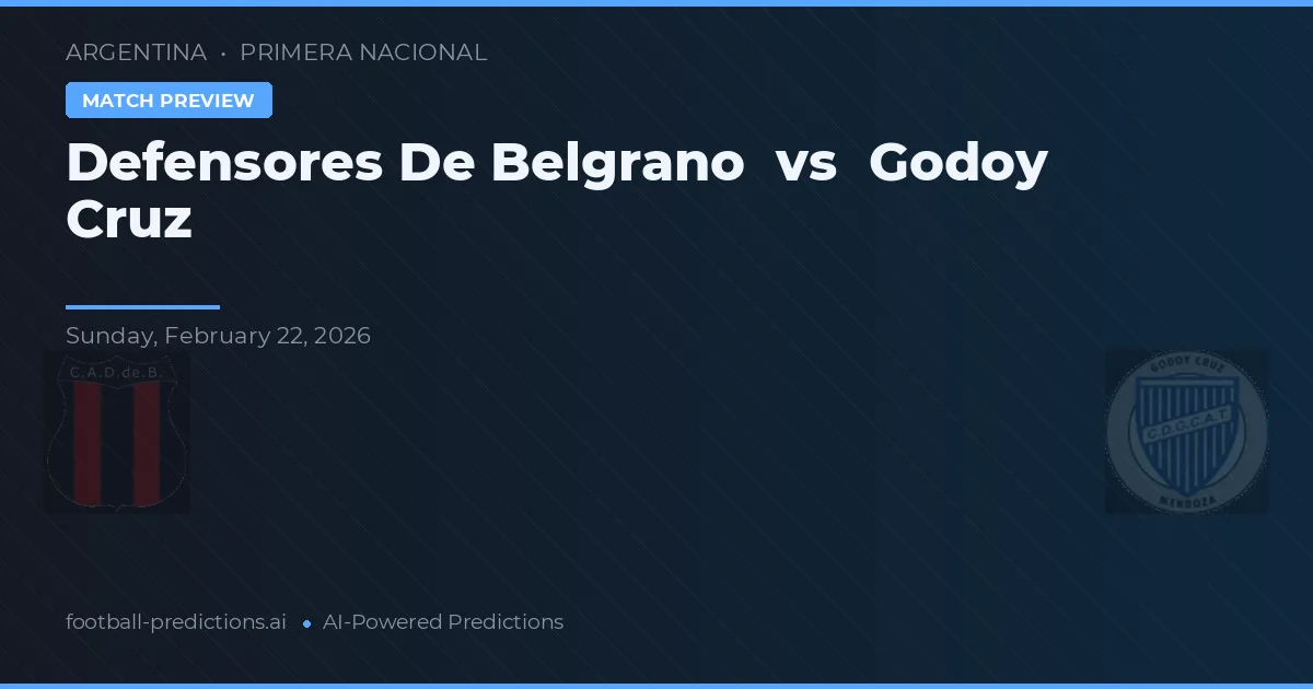 Defensores de Belgrano vs Godoy Cruz — pronóstico y previa del partido