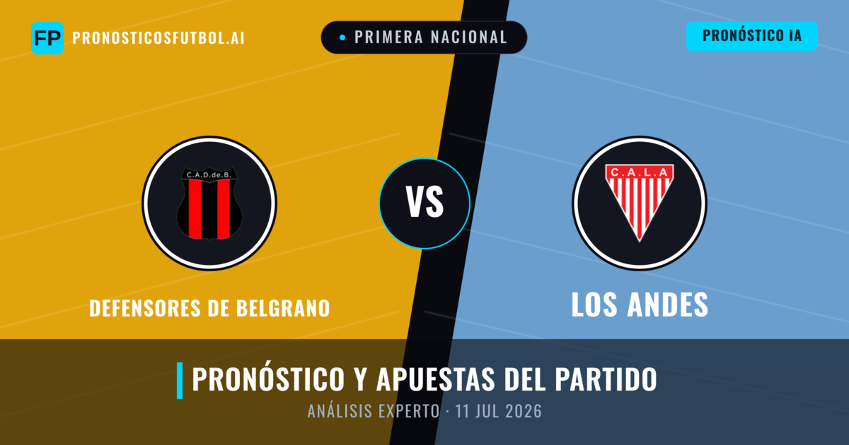 Defensores de Belgrano vs Los Andes — pronóstico y previa del partido