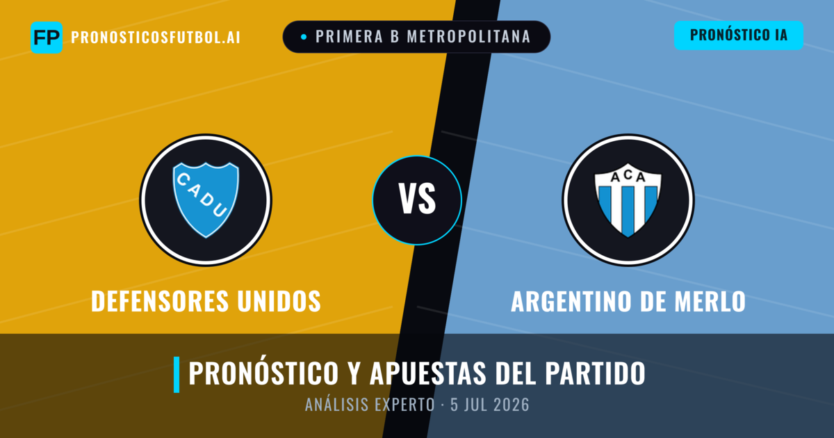 Defensores Unidos vs Argentino de Merlo — pronóstico y previa del partido