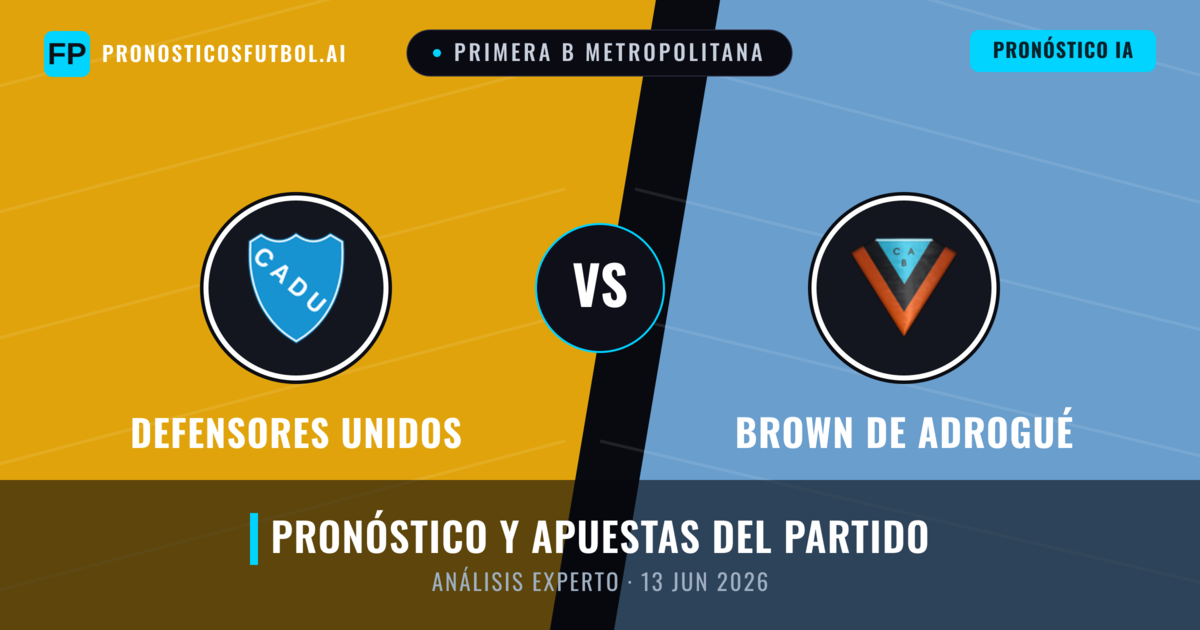 Defensores Unidos vs Brown de Adrogué — pronóstico y previa del partido