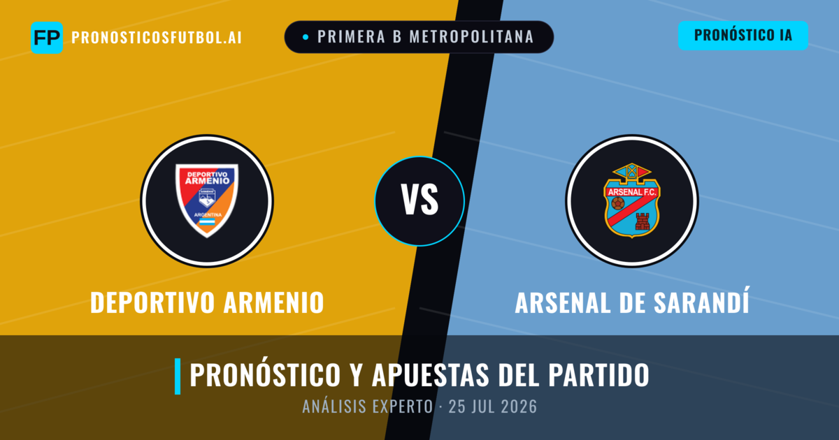 Deportivo Armenio vs Arsenal de Sarandí — pronóstico y previa del partido