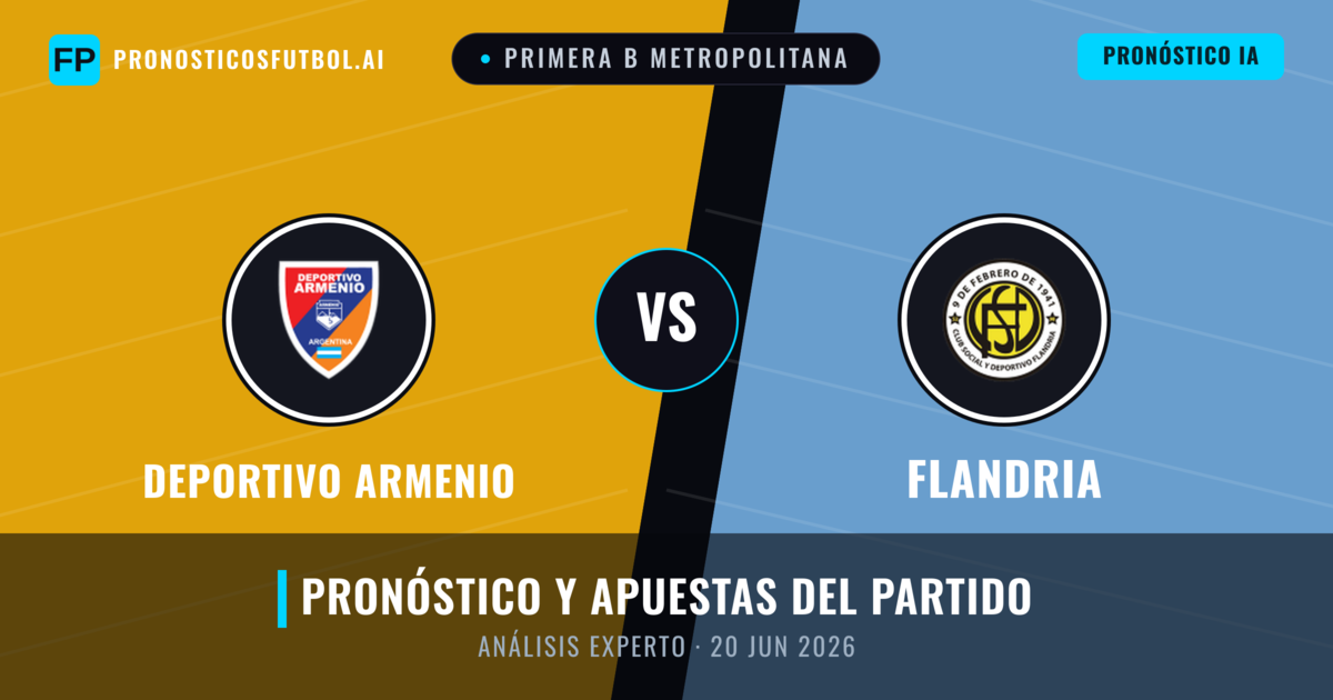 Deportivo Armenio vs Flandria — pronóstico y previa del partido