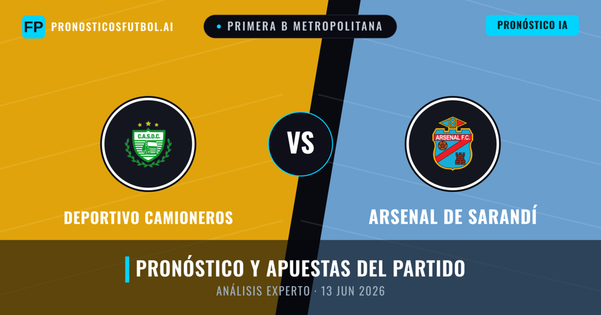 Deportivo Camioneros vs Arsenal de Sarandí — pronóstico y previa del partido