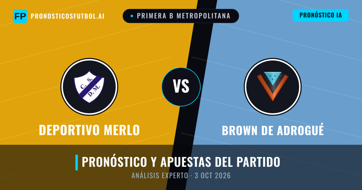 Deportivo Merlo vs Brown de Adrogué — pronóstico y previa del partido