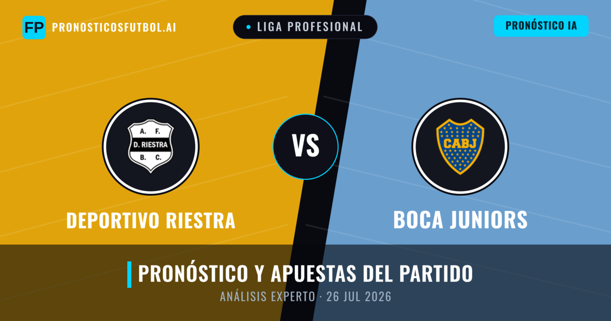 Deportivo Riestra vs Boca Juniors — pronóstico y previa del partido