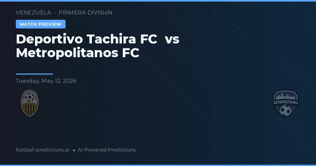 Deportivo Táchira FC vs Metropolitanos FC — pronóstico y previa del partido
