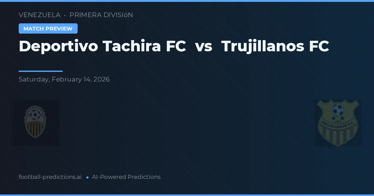 Deportivo Táchira FC vs Trujillanos FC — pronóstico y previa del partido
