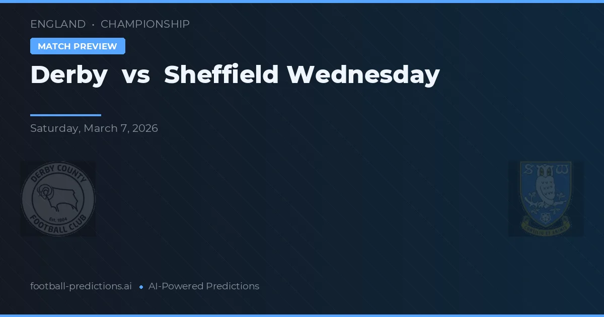 Derby vs Sheffield Wednesday — pronóstico y previa del partido