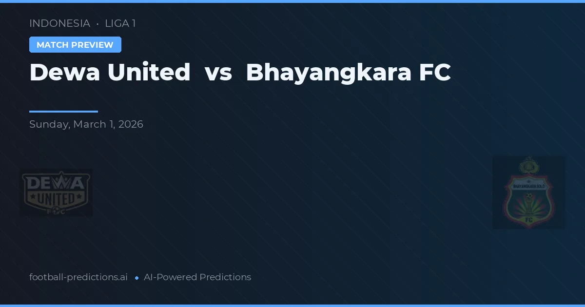 Dewa United vs Bhayangkara FC — pronóstico y previa del partido