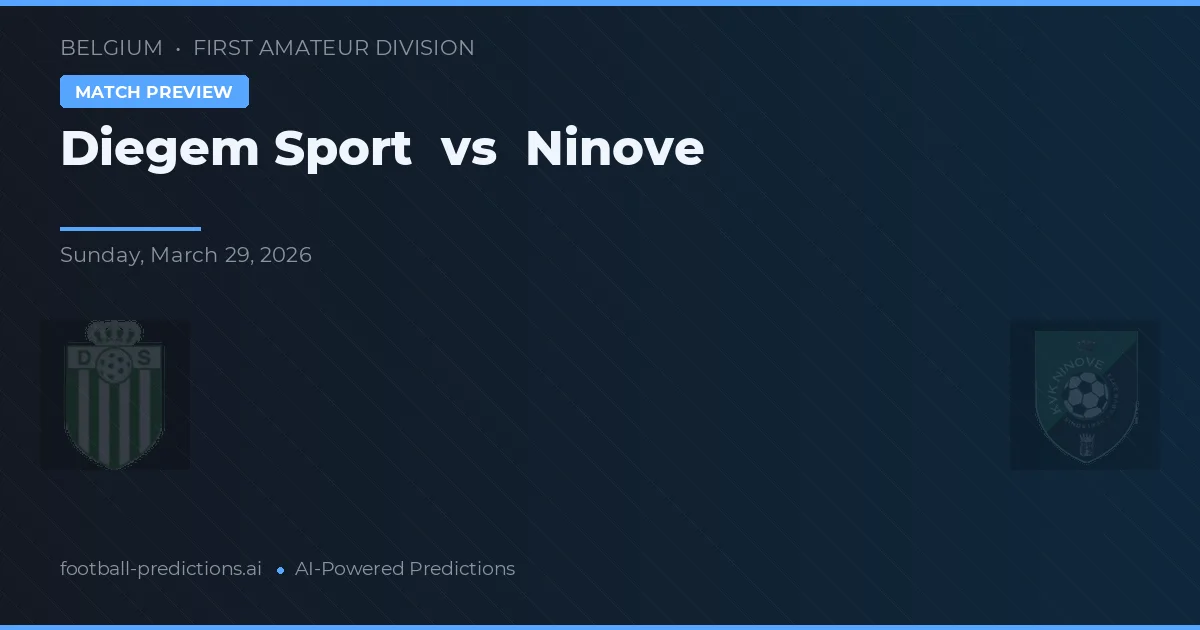 Diegem Sport vs Ninove — pronóstico y previa del partido