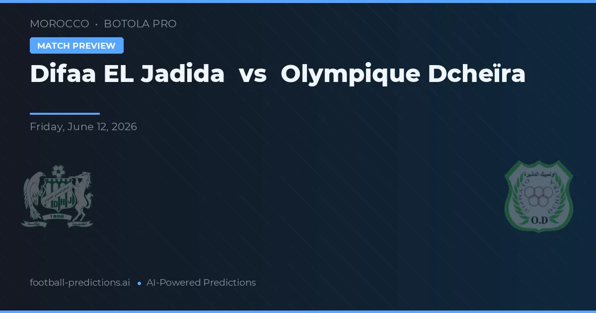 Difaa El Jadida vs Olympique Dcheïra — pronóstico y previa del partido