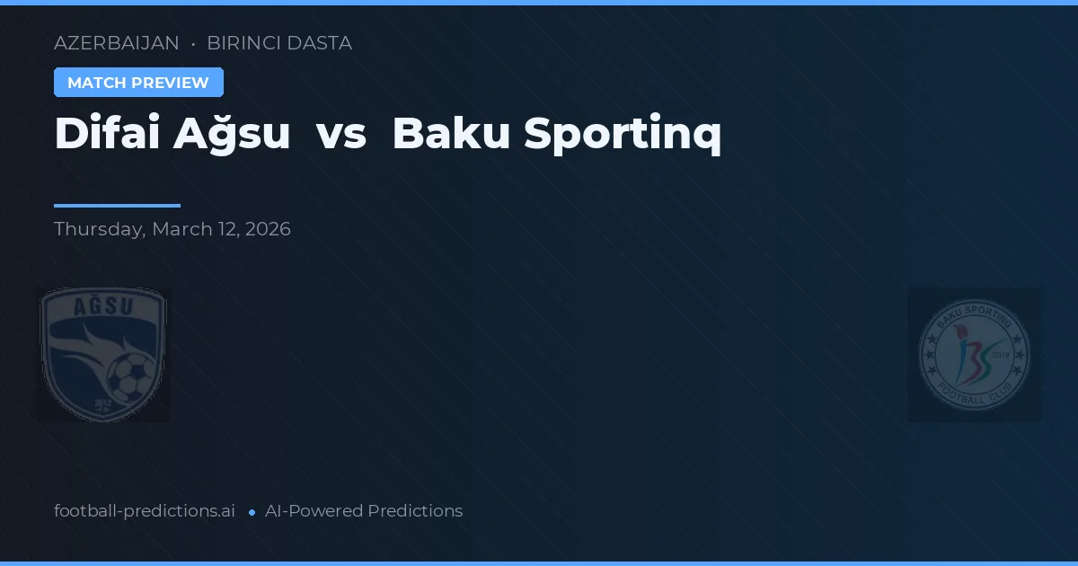 Difai Ağsu vs Bakı Sportinq — pronóstico y previa del partido