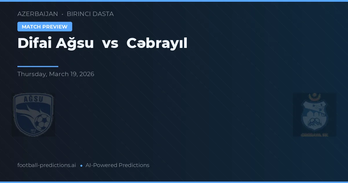 Difai Ağsu vs Cəbrayıl — pronóstico y previa del partido