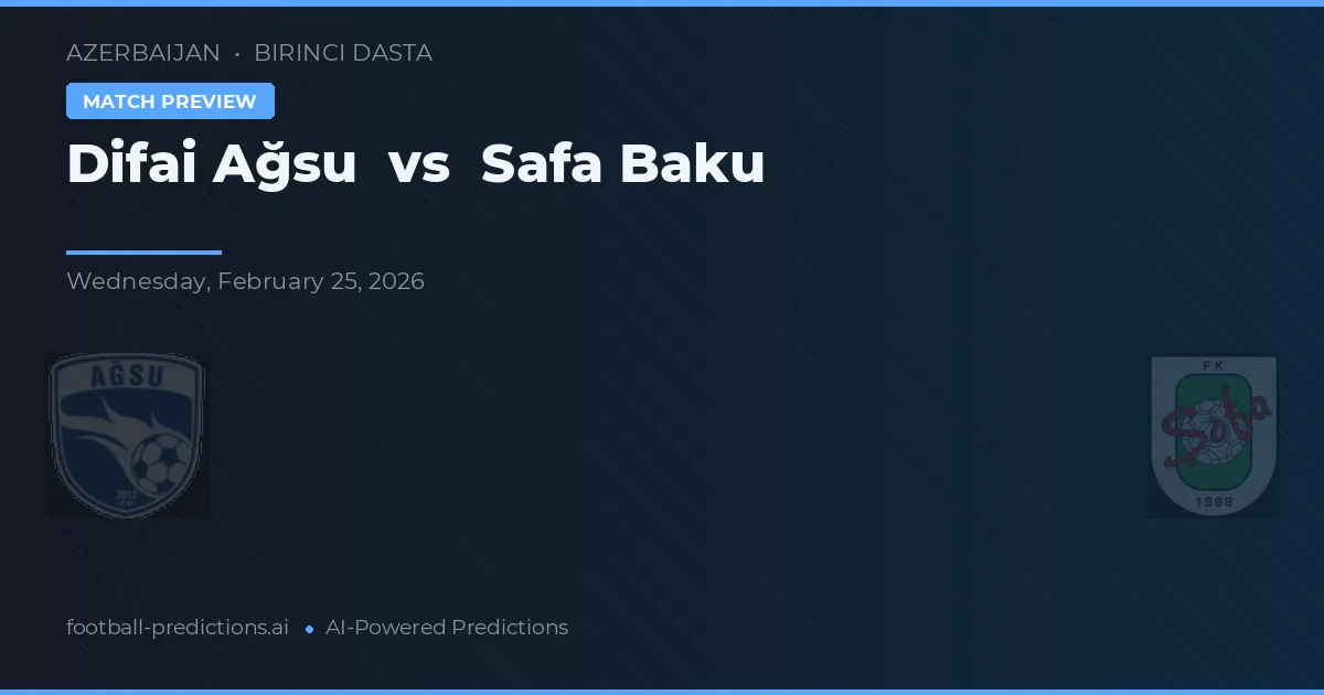 Difai Ağsu vs Safa Baku — pronóstico y previa del partido
