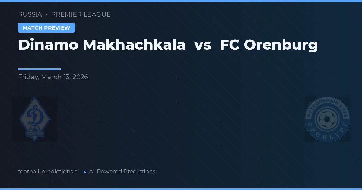 Dinamo Makhachkala vs FC Orenburg — pronóstico y previa del partido