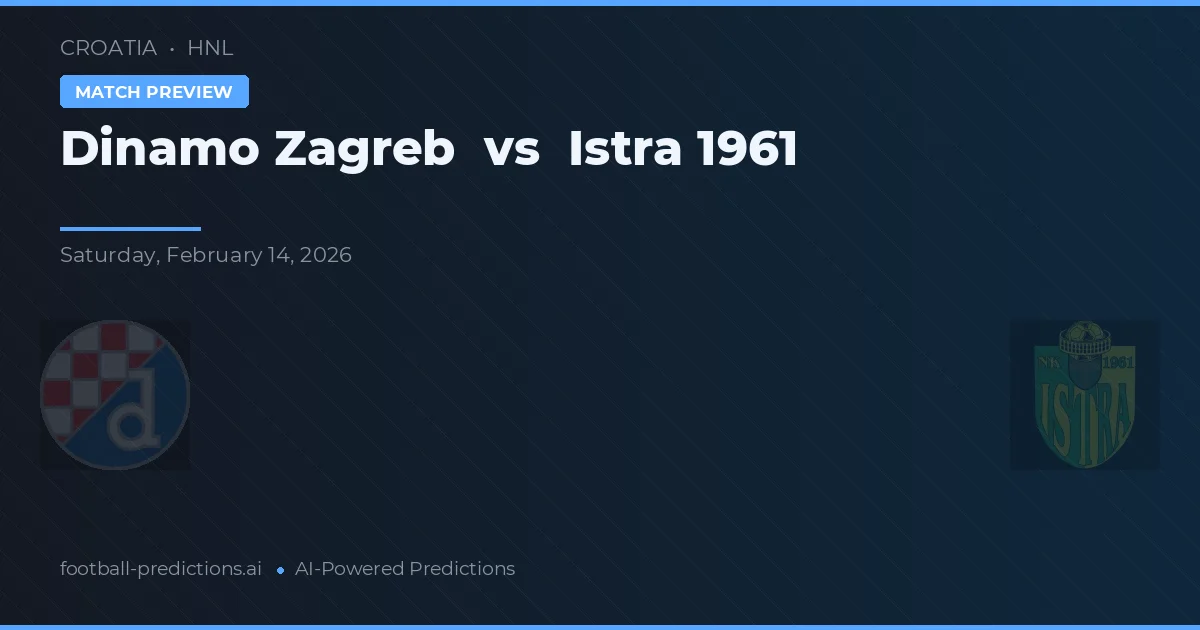 Dinamo Zagreb vs Istra 1961 — pronóstico y previa del partido