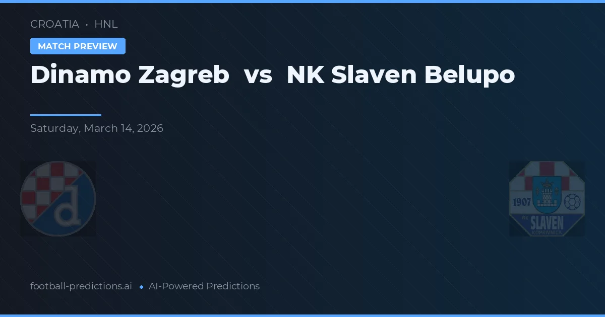 Dinamo Zagreb vs NK Slaven Belupo — pronóstico y previa del partido
