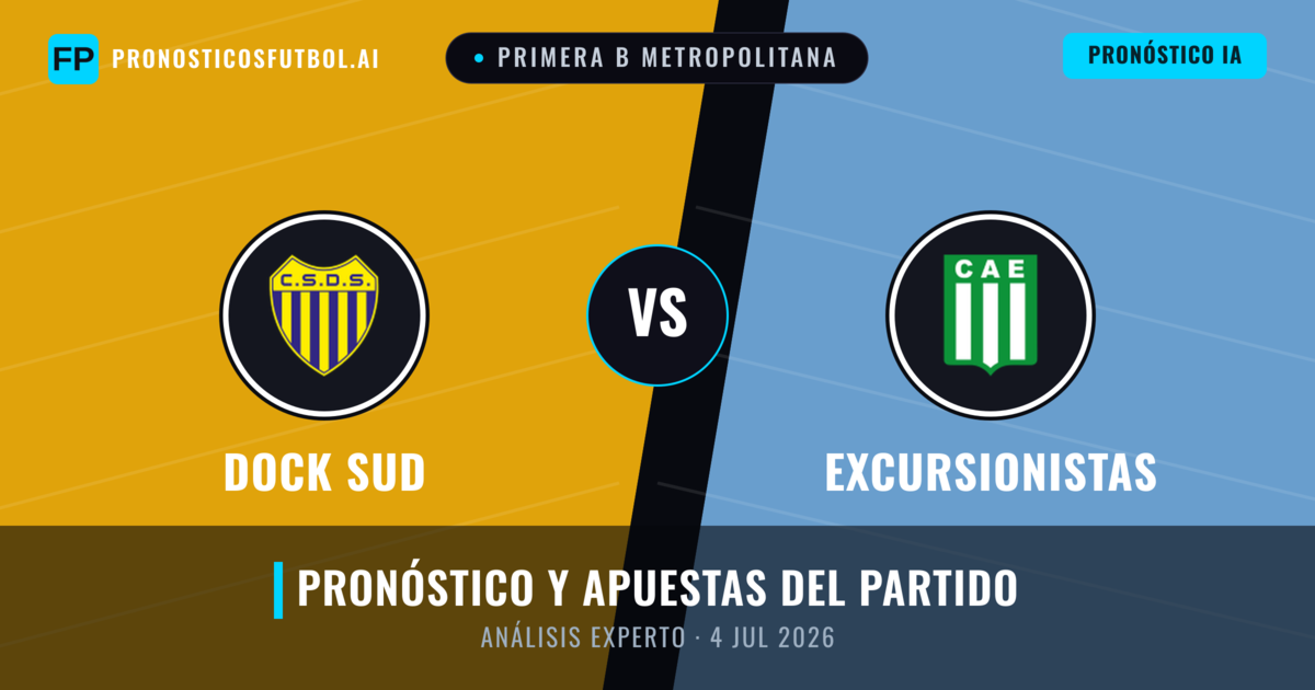 Dock Sud vs Excursionistas — pronóstico y previa del partido
