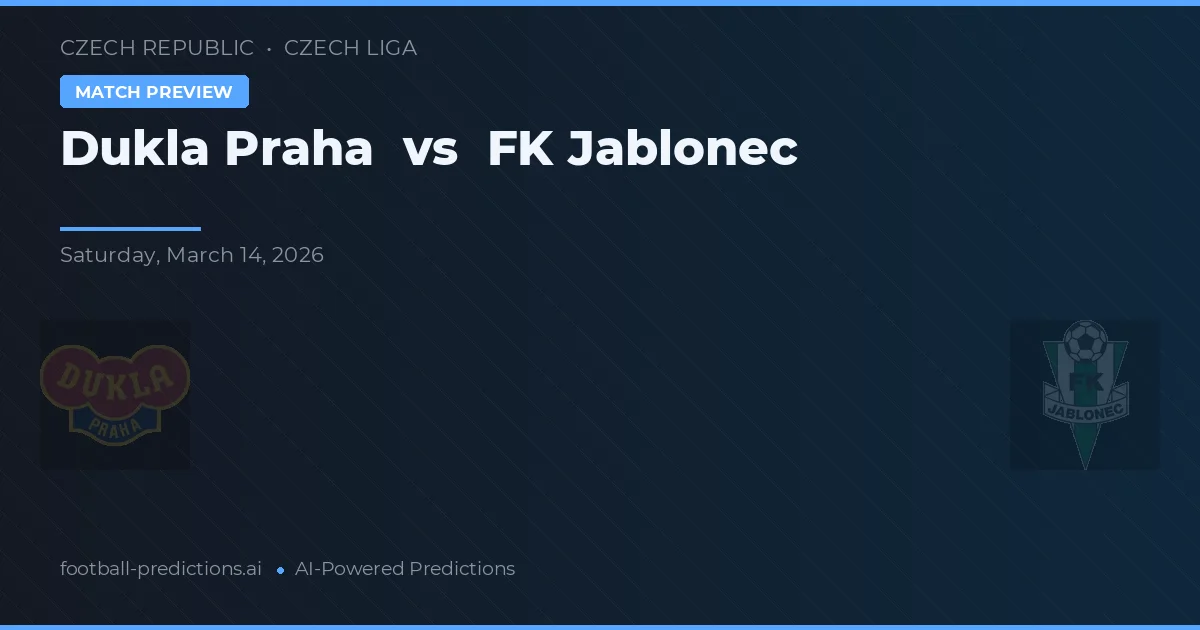 Dukla Praga vs FK Jablonec — pronóstico y previa del partido