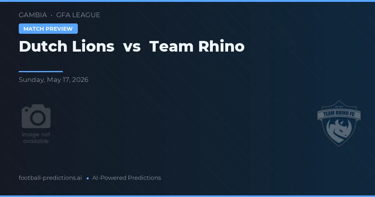 Dutch Lions vs Team Rinoceronte — pronóstico y previa del partido