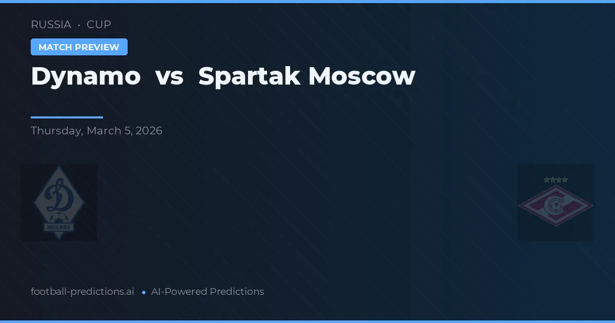 Dynamo Moscú vs Spartak Moscú — pronóstico y previa del partido