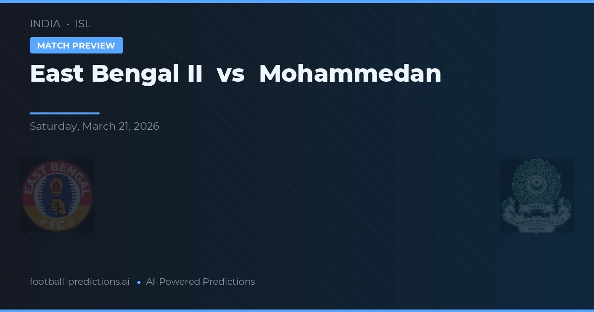 East Bengal II vs Mohammedan — pronóstico y previa del partido