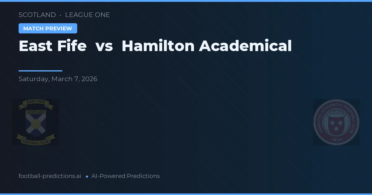 East Fife vs Hamilton Academical — pronóstico y previa del partido