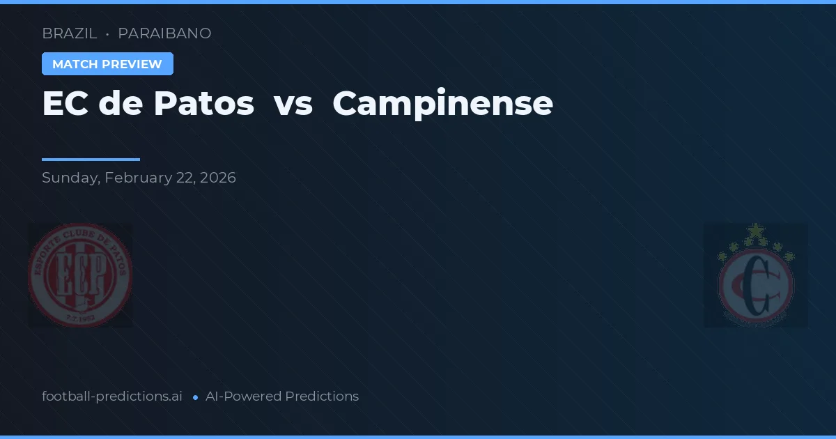 EC de Patos vs Campinense — pronóstico y previa del partido