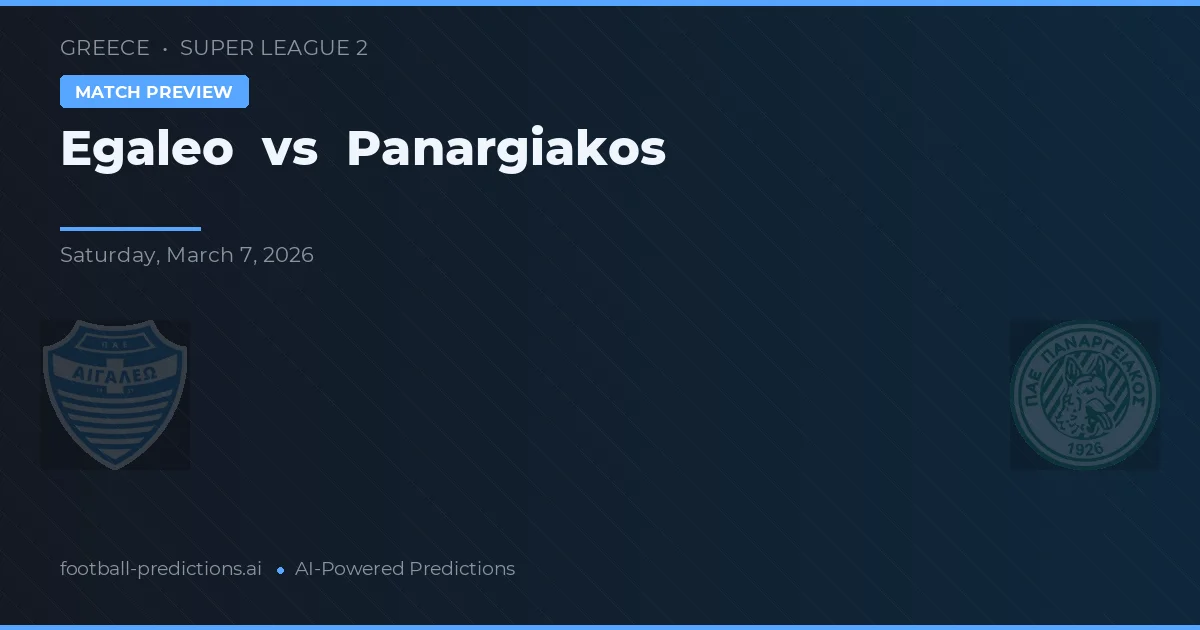 Egaleo vs Panargiakos — pronóstico y previa del partido