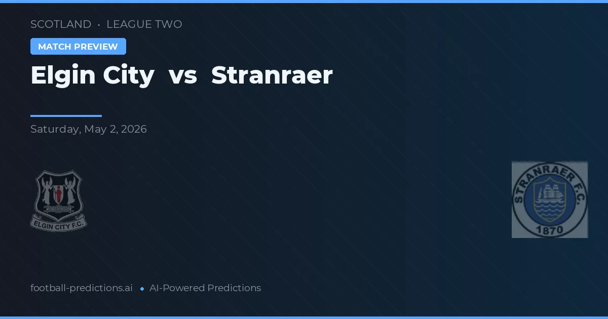 Elgin Ciudad vs Stranraer preview