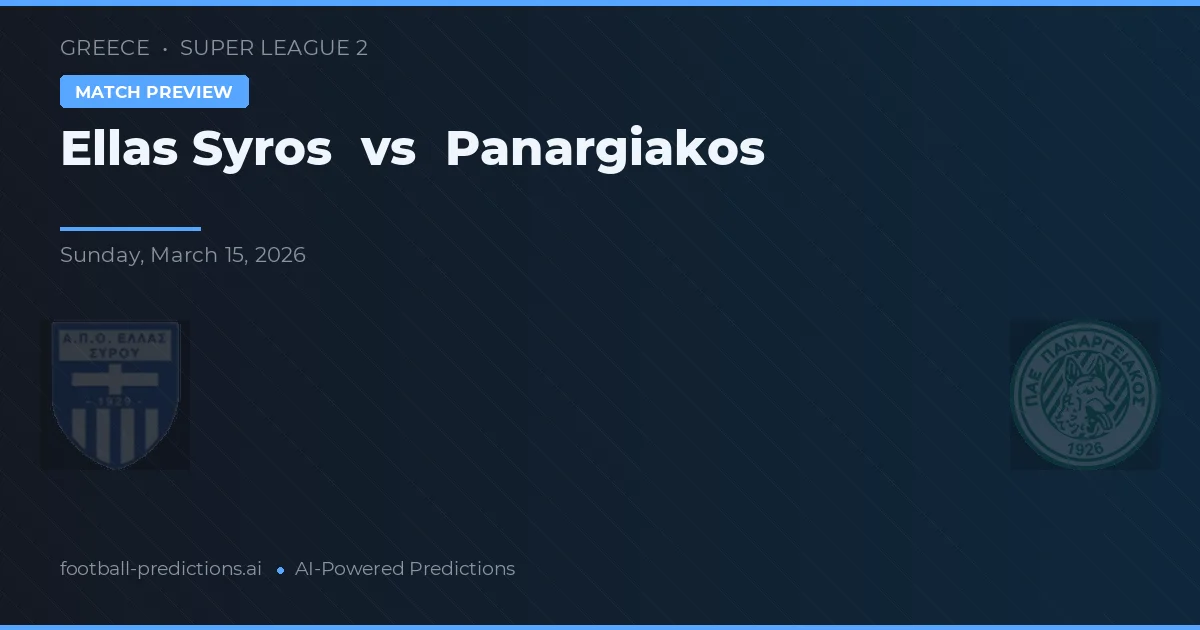 Ellas Syros vs Panargiakos — pronóstico y previa del partido